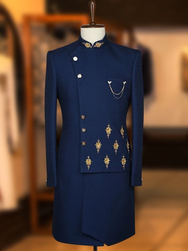 classical double breast 3 steps sherwani suit for men