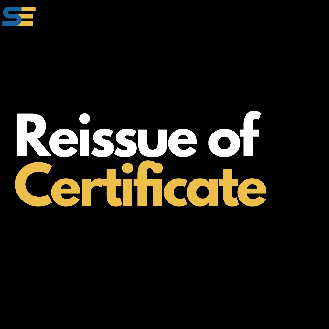 REISSUE OF CERTIFICATE
