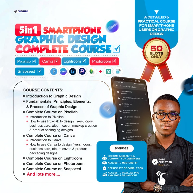 5in1 SMARTPHONE GRAPHIC DESIGN COMPLETE COURSE