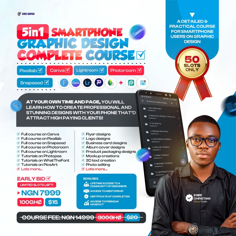 5in1 SMARTPHONE GRAPHIC DESIGN COMPLETE COURSE