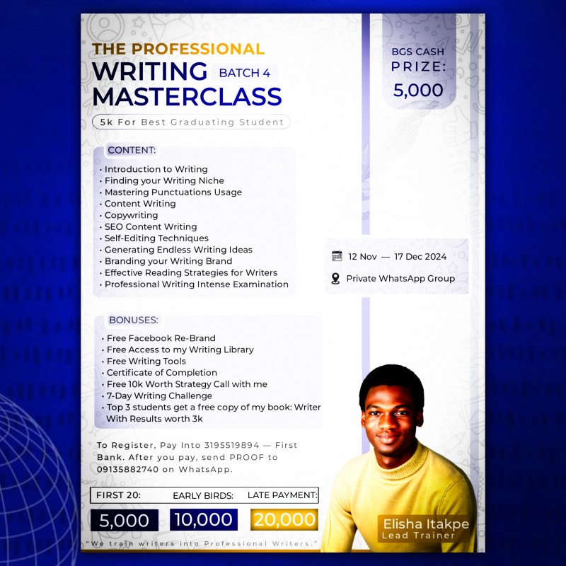 The Professional Writing Masterclass — Batch 4