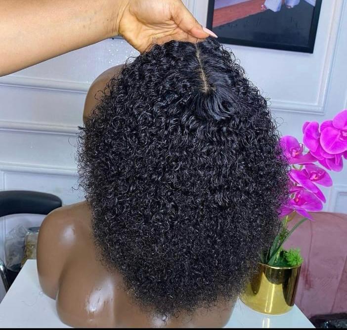 12" Wiz Double Drawn Afro Kinky Curly Closure Wig