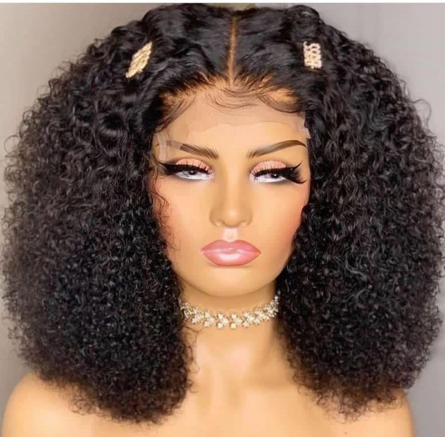 14" XIA Double Drawn Bouncy Kinky Curly Frontal Wig