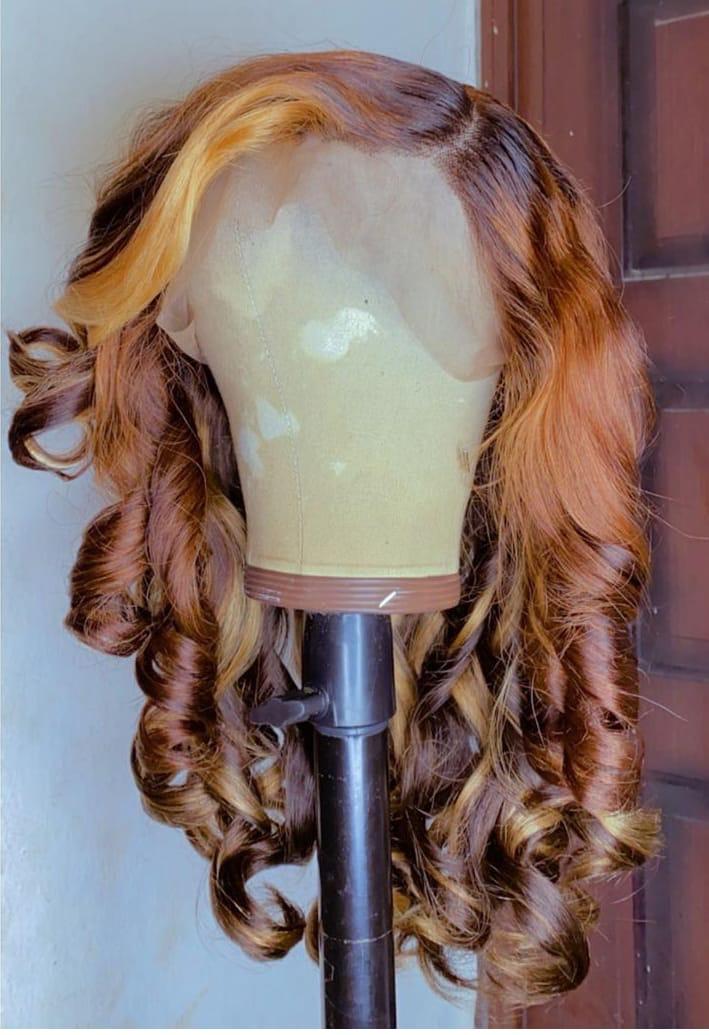 14" Super Double Drawn  Highlight Layered Frontal Wig
