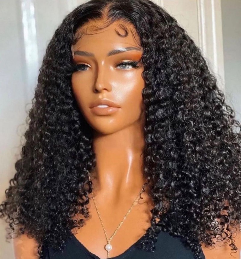 16" Double Drawn Curly Glamour Frontal Wig