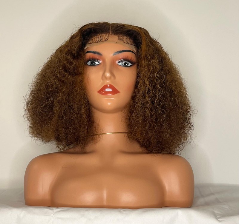 12" Super Double Drawn Venice Blonde Curls Closure Wig