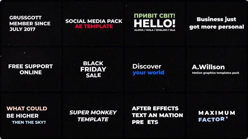 Text Presets for After Effects
