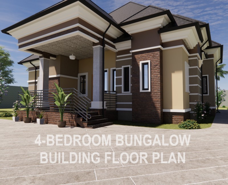 4-Bedroom Bungalow Basic Floor Plan