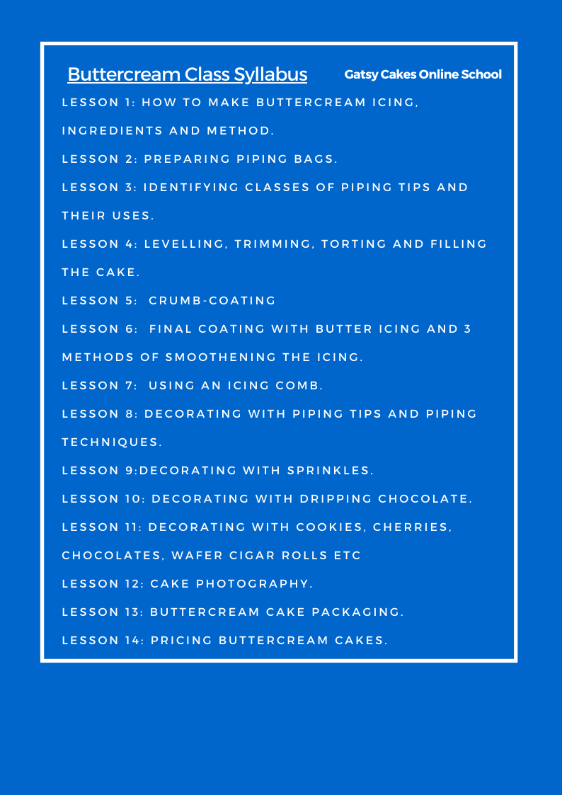 Comprehensive Buttercream Class