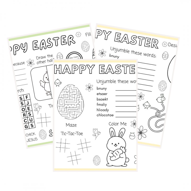 Easter Colouring Pages and Puzzles for Children