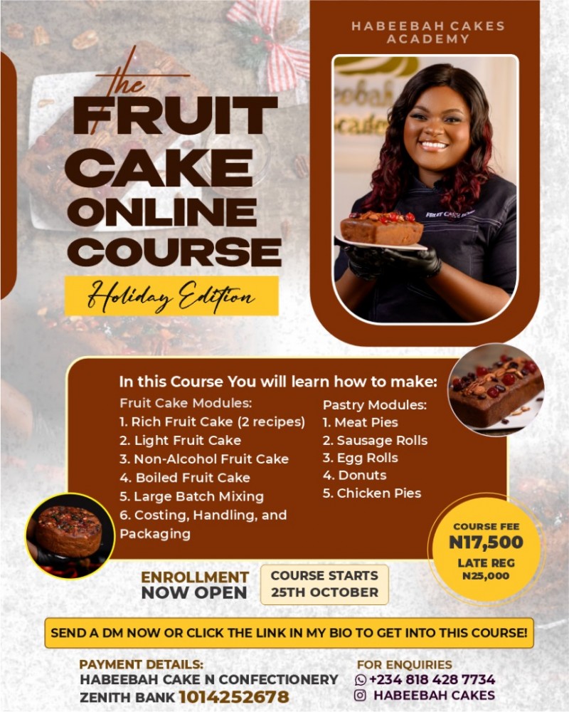 Buy FRUIT CAKE COURSE by HABEEBAH CAKES on Selar