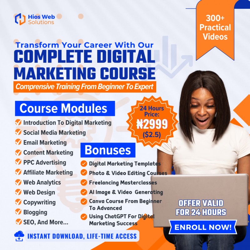 Buy COMPLETE DIGITAL MARKETING COURSE by Hiosweb Technologies on Selar