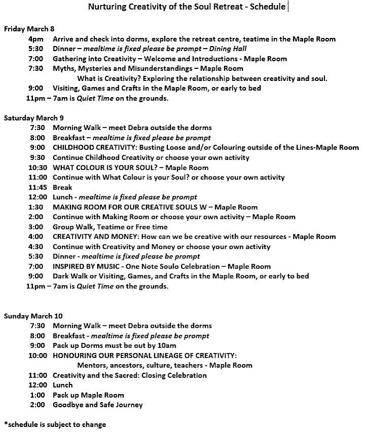Nurturing Creativity Retreat and Workshop