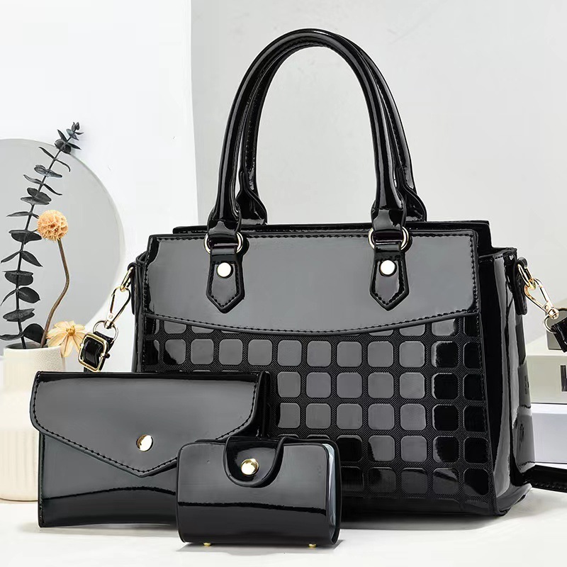 Ladies 3 in 1 Fashionable Embossed Pu Leather Tote Bag