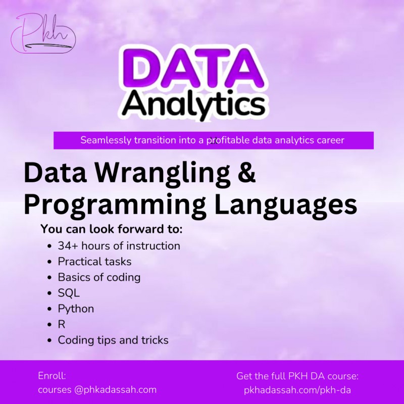 PKH DA - Data wrangling and programming languages (monthly subscription)