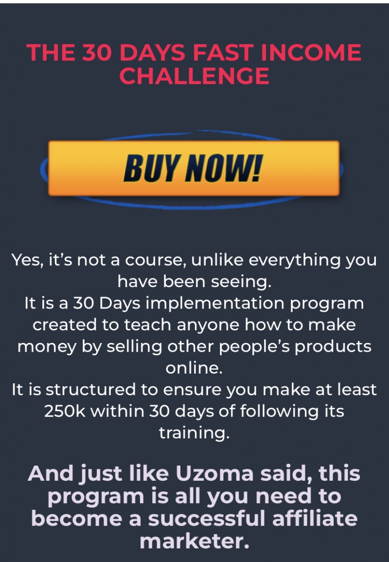 30 DAYS FAST INCOME