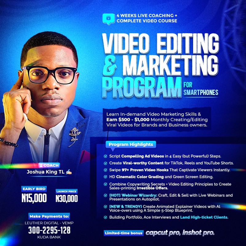 Video Editing & Marketing Program For Smartphones (Android and iOS)