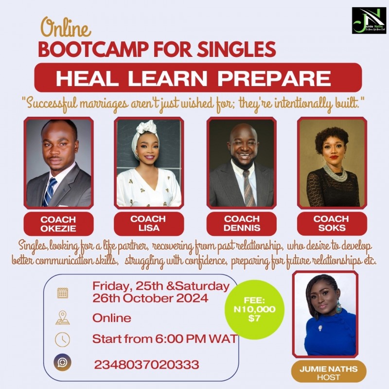 Online Bootcamp for Singles: Heal, Learn, Prepare.