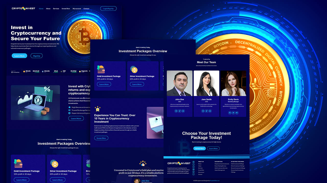 Buy Cryptoinvest (Cryptocurrency Investment Website Template) by Kaetech  Digital on Selar