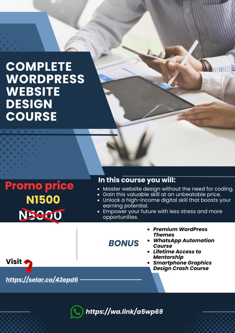 Buy Complete WordPress Website Course by Kesena Owode on Selar