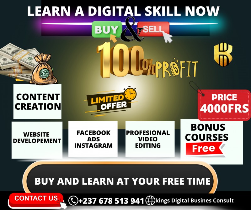 Digital marketing-Content Creation-Ads -CapCut editing -A few bonus courses