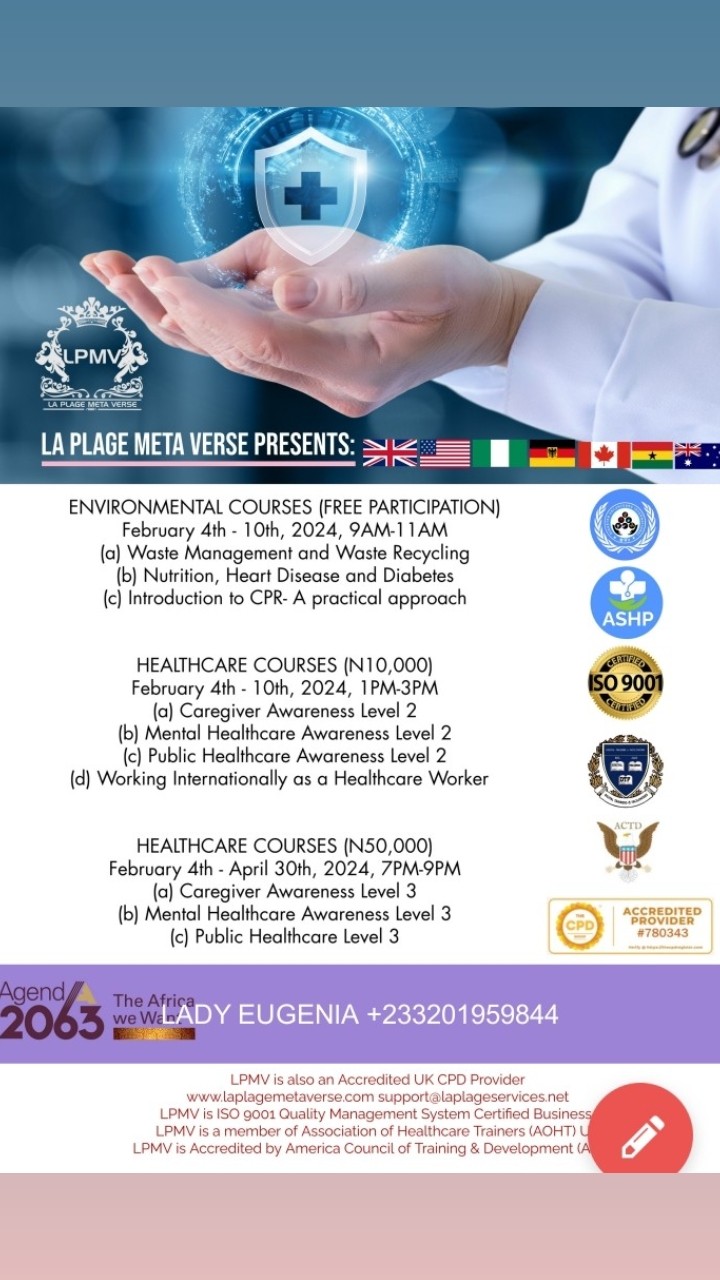 Healthcare Courses + Environmental Courses
