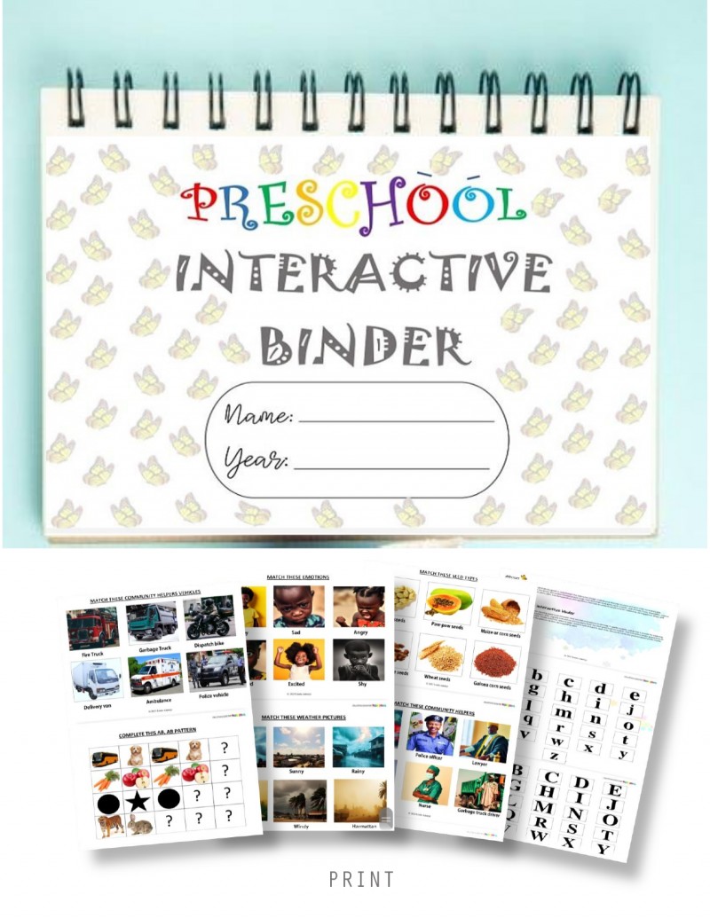 INTERACTIVE PRESCHOOL FOLDER
