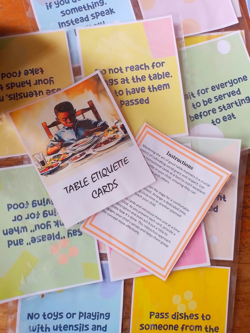 TABLE ETIQUETTE CARDS
