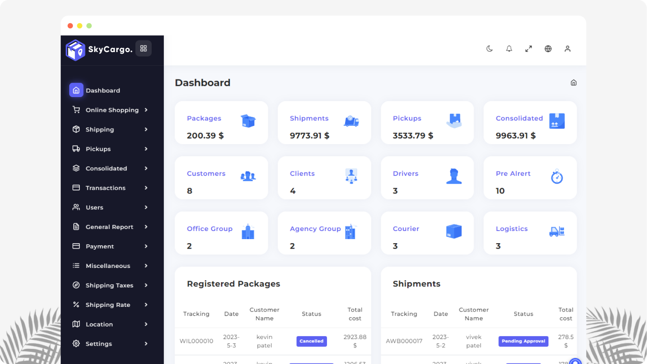SkyCargo: An Integrated Transportation System for Freight Shipping, Courier Services, and Logistics