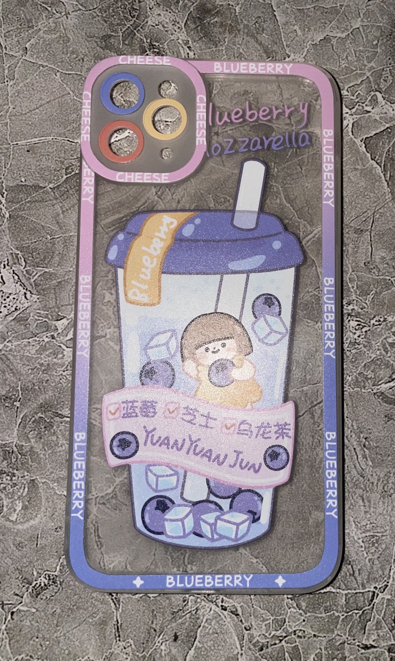 Blueberry bubble tea phone case