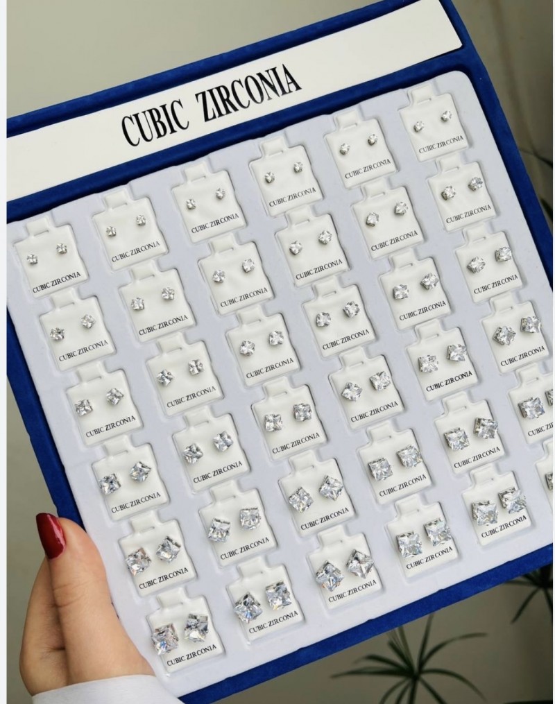 Cz Square Earrings