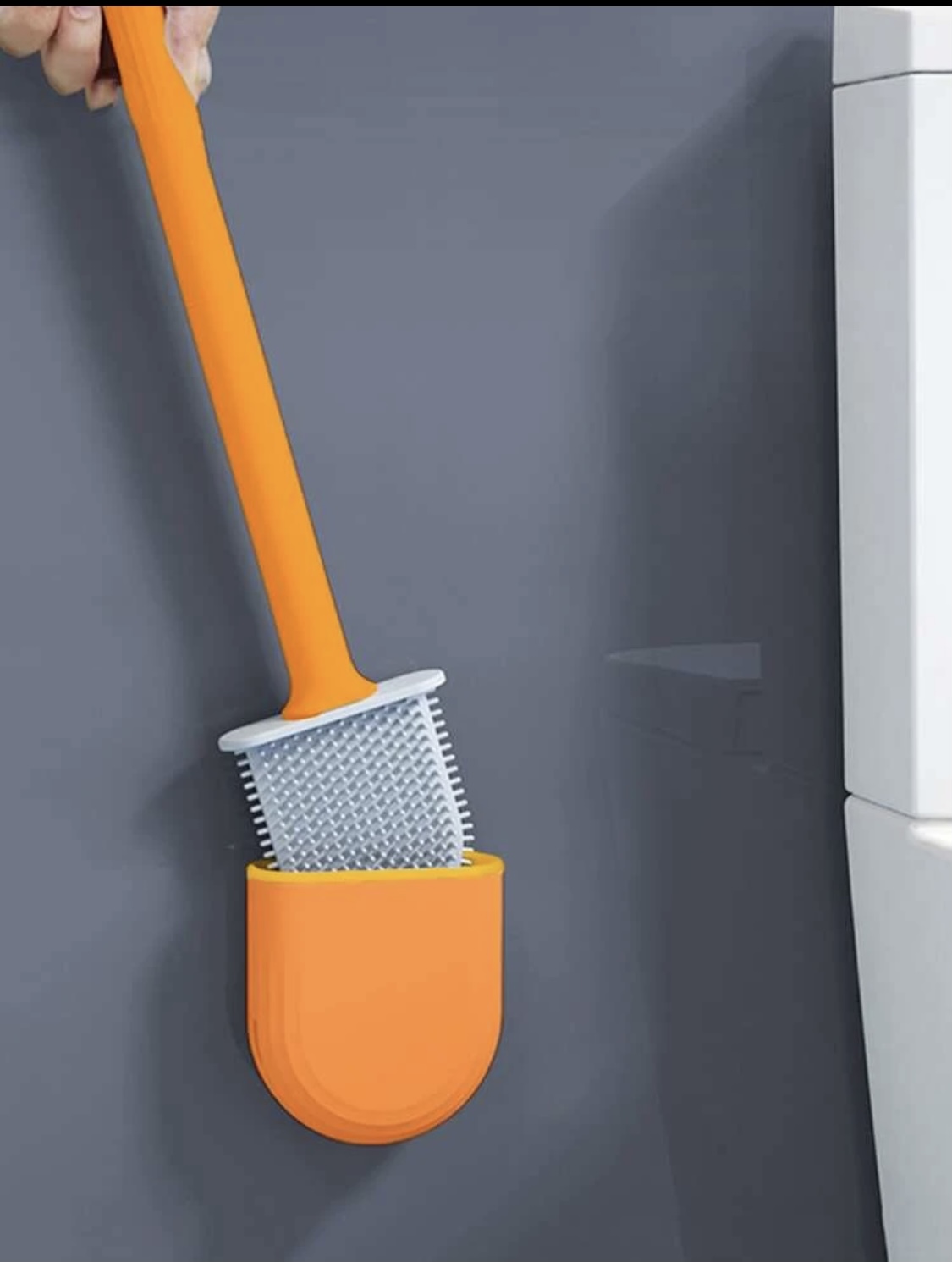 Silicone  Toilet Brush Cleaner and Holder set for Bathroom
