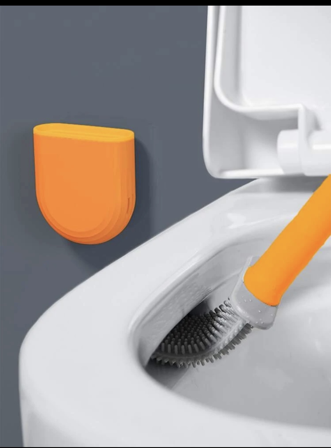 Silicone  Toilet Brush Cleaner and Holder set for Bathroom