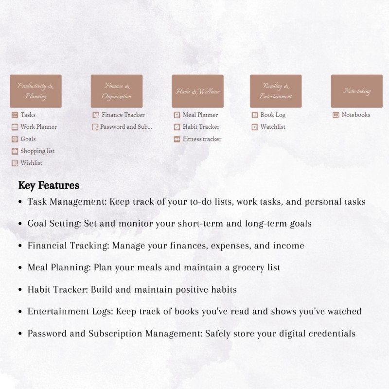 Notion All-in-one planner template