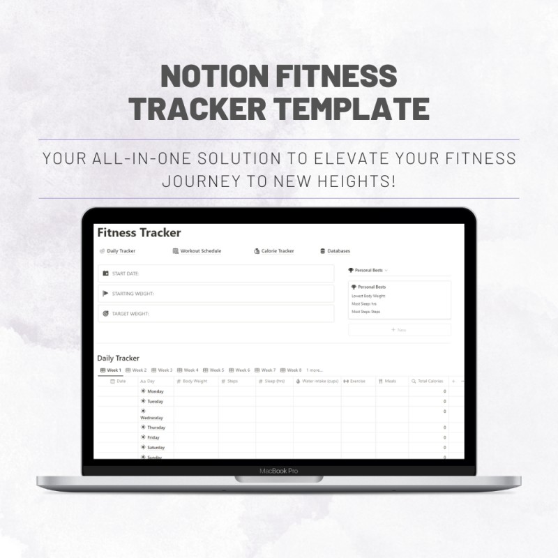 Notion Fitness Tracker Template