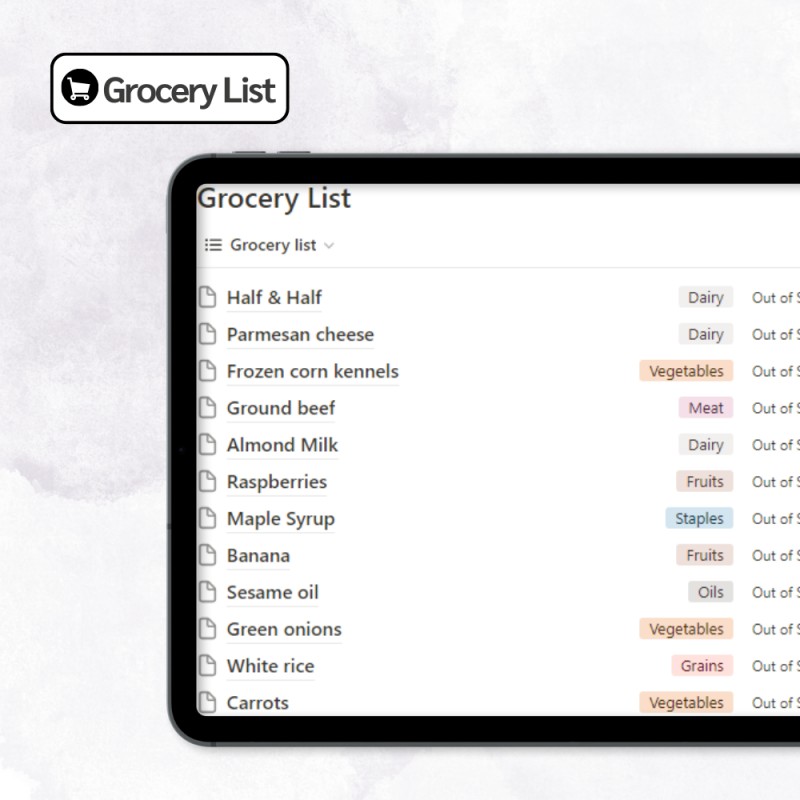 Notion Meal Planner Template