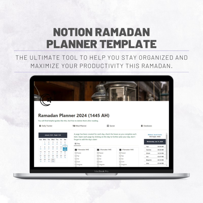 Notion Ramadan Planner Template + Free Printable