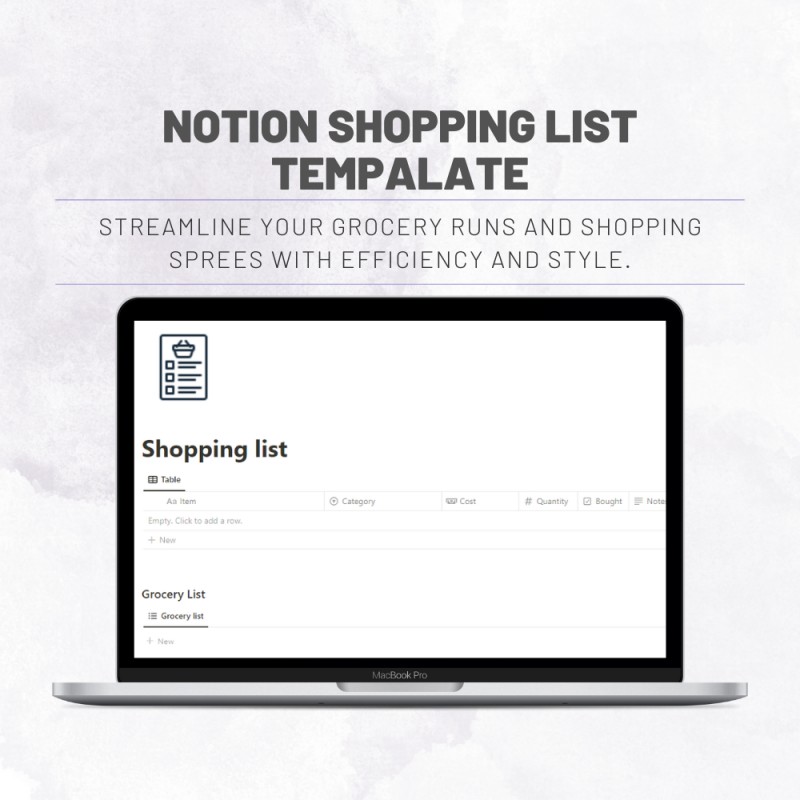 Notion Shopping List Template