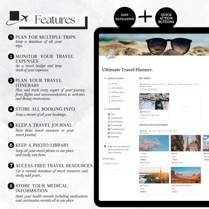 Notion Ultimate Travel Planner Template