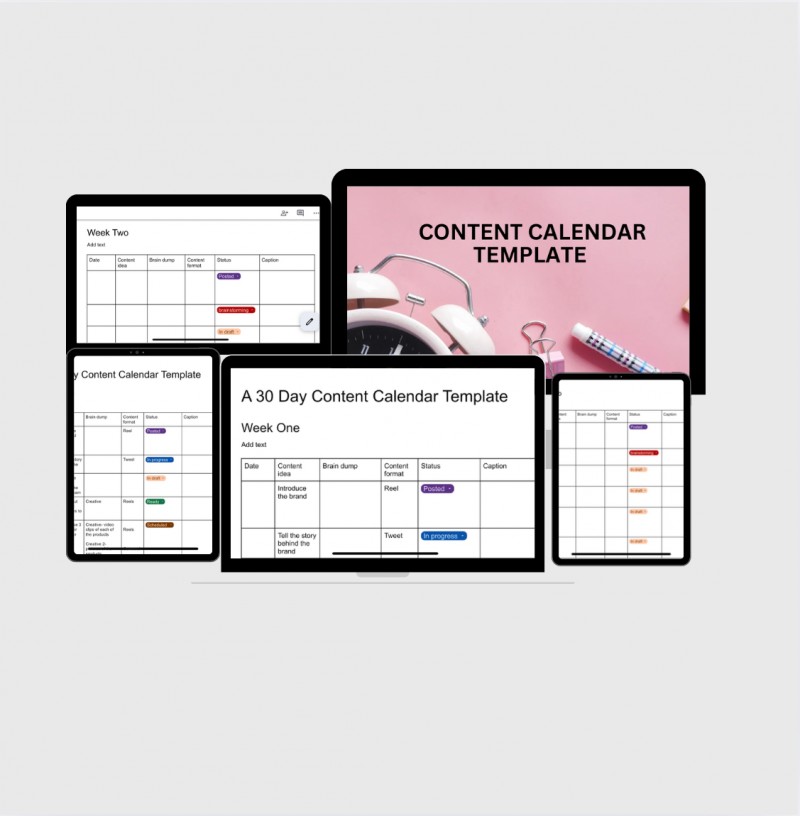 Content calendar template