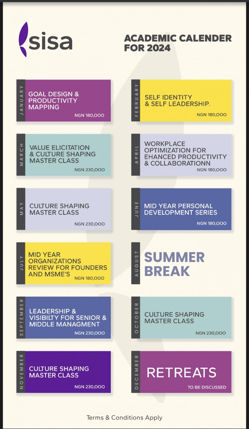 SiSa Training Calendar