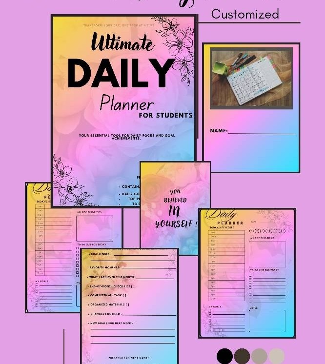 Buy ultimate daily planner for students customized by inspirecraftsng
