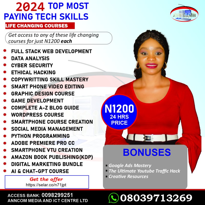 Buy 2024 Top Most Paying Tech Skills by Omeh Ifesinachi J on Selar.co