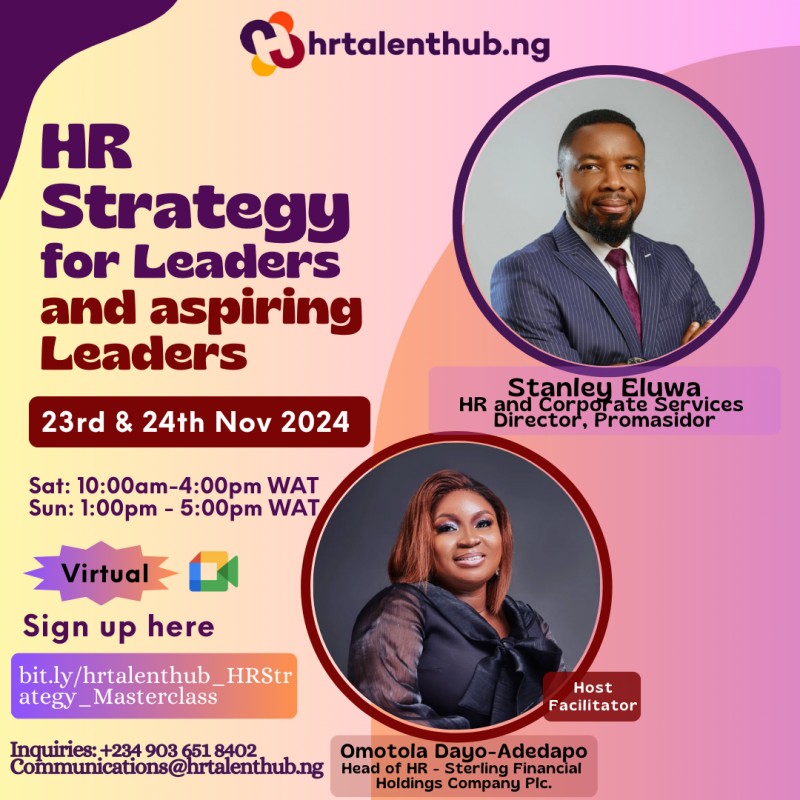 HR Strategy for Leaders & Aspiring Leaders - 23rd & 24th November 2024