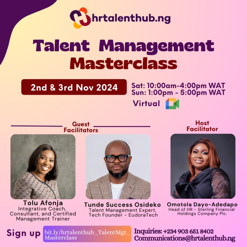 Talent Management Masterclass - 2nd & 3rd November 2024