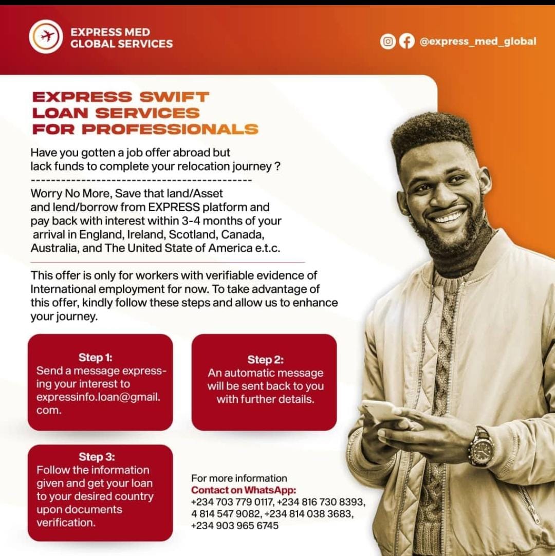 Get express loan service by express med global services on selar co