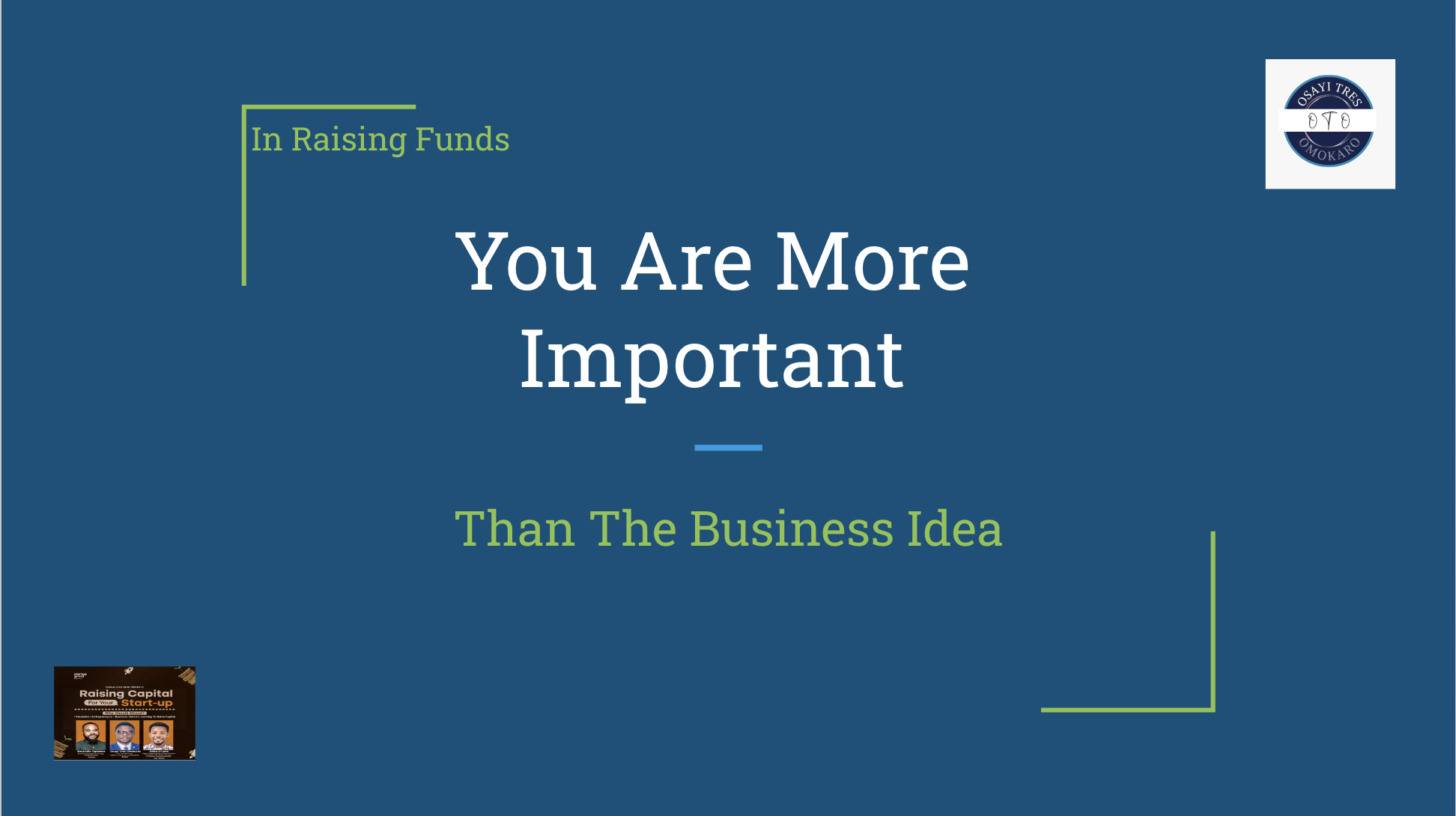 Funding Your Business: The YOU Factor