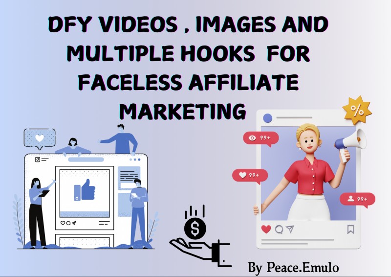 Faceless Affiliate Marketing  videos , images , hooks and captions