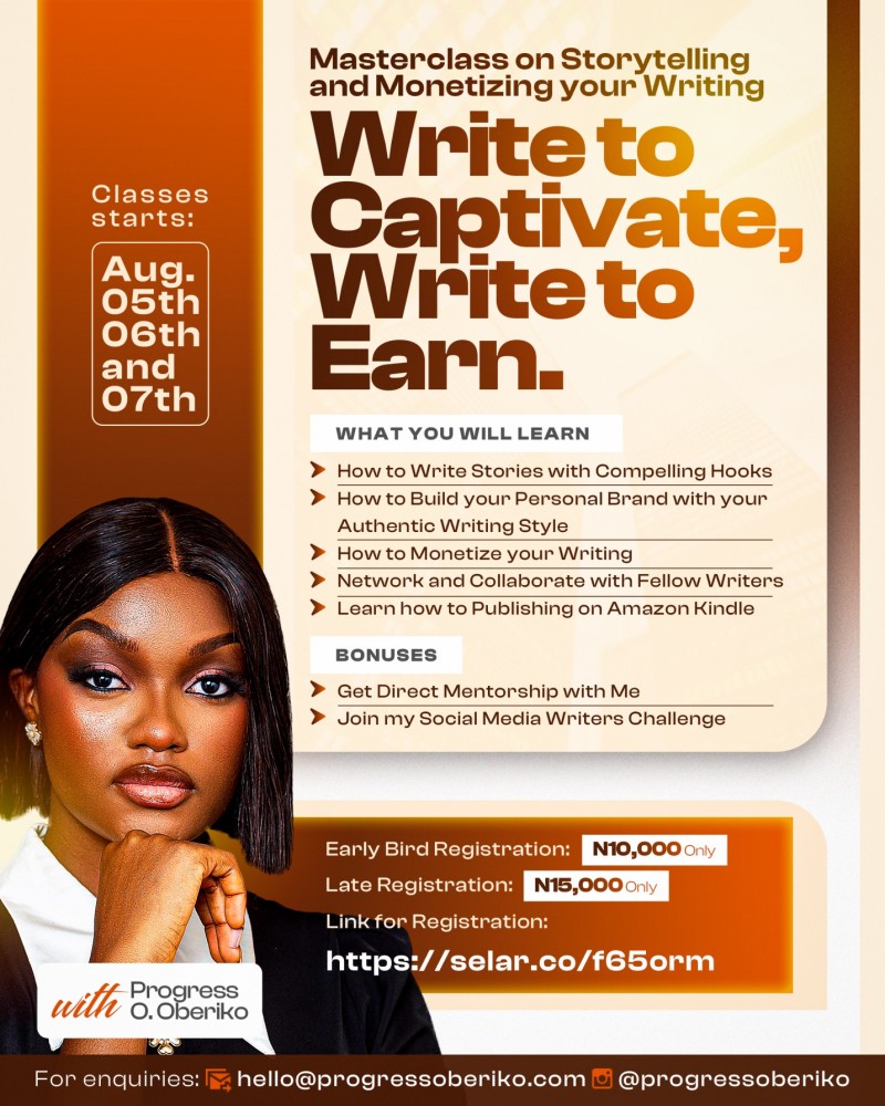 Buy write to captivate write to earn masterclass on storytelling and