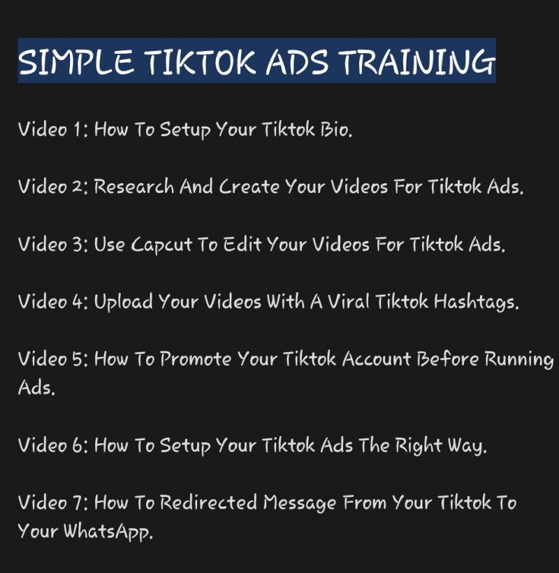 Simple Tiktok Ads Training
